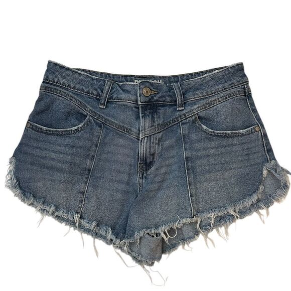 Rewash Fringe Hem High Rise Denim Shorts Size 29 - Picture 1 of 9